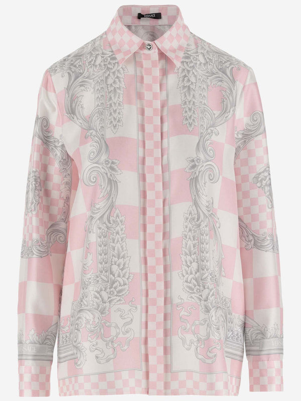 Versace Silk Medusa Contrast Shirt - Women