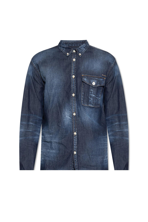 Dsquared2 Denim Shirt With Logo - Men