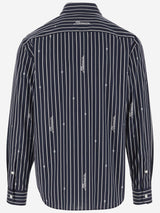 Versace Nautical Stripe Pattern Cotton Shirt - Men