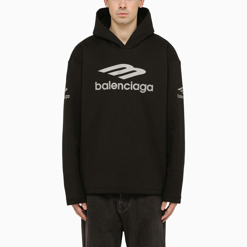 Balenciaga Icon 3b Sport Hoodie Black - Women