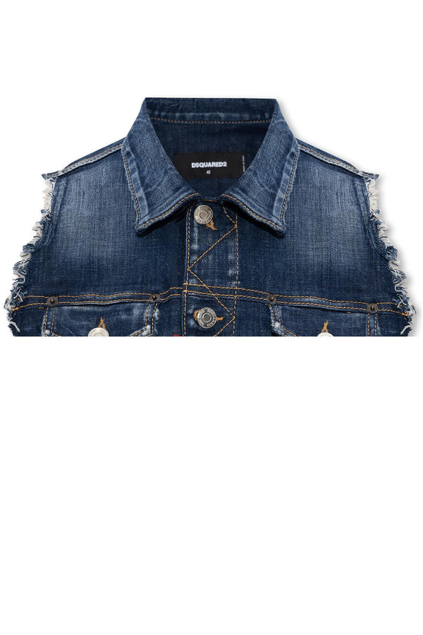 Dsquared2 Cropped Denim Vest - Women