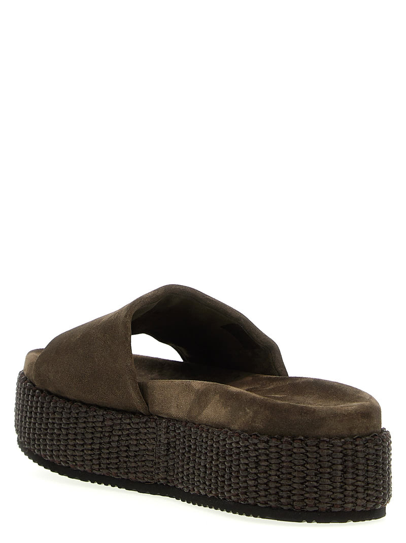 Brunello Cucinelli Suede Platform Sandals - Women