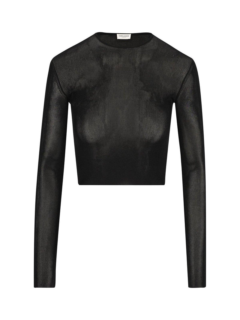 Saint Laurent Ribbed-knit Cropped Top - Women