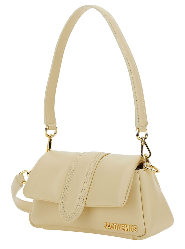 Jacquemus le Petit Bambimou Ivory Shoulder Bag With Logo Detail In Padded Leather Woman - Women