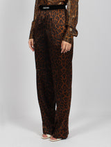 Tom Ford Reflected Leopard Print Silk Satin Signature Pj Pants - Women