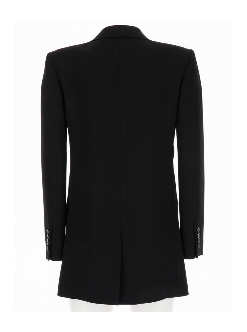 Saint Laurent Black Crèpe Single-breasted Blazer In Viscose Woman - Women