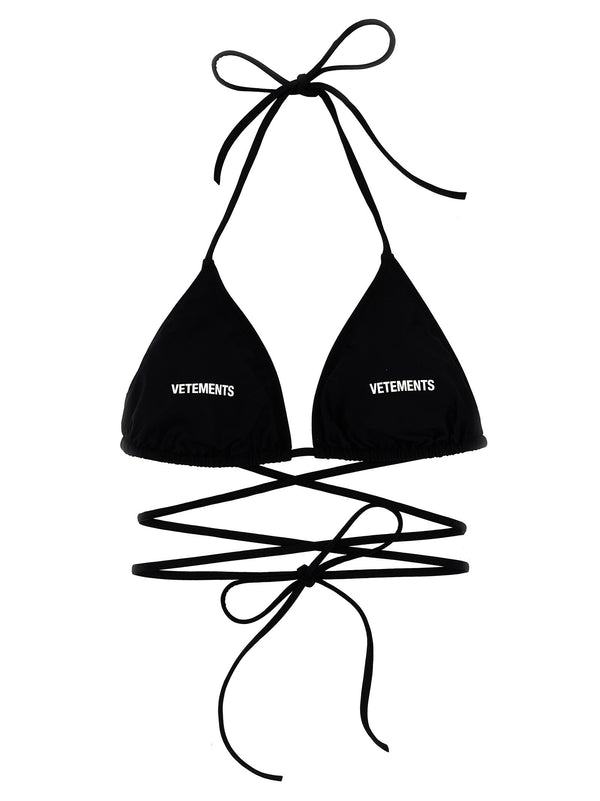 VETEMENTS logo Bikini Top - Women