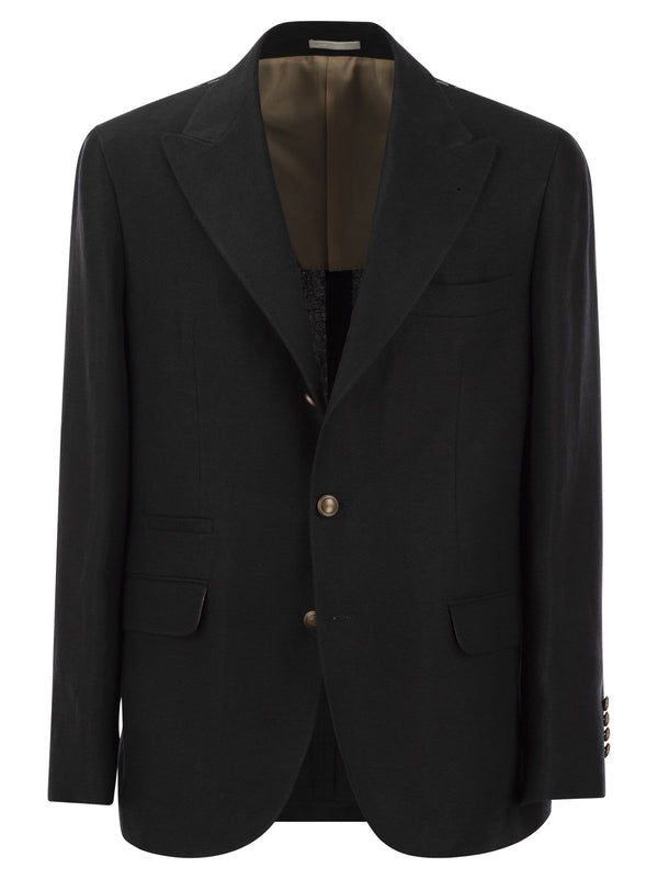 Brunello Cucinelli Linen, Wool And Silk Diagonal Deconstructed Jacket - Men