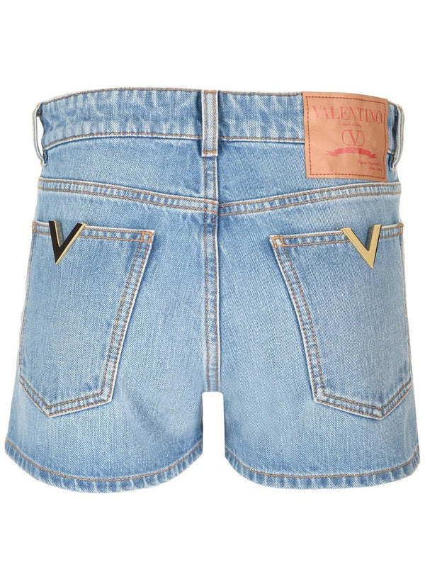 Valentino Vlogo Thigh-high Denim Shorts - Women