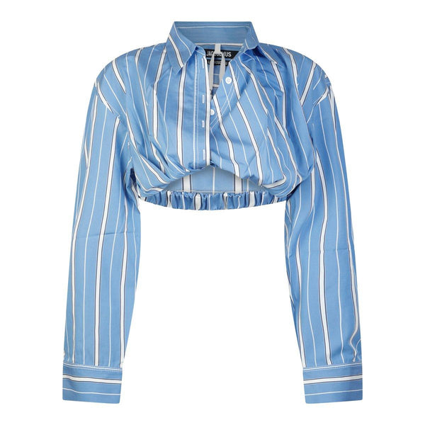 Jacquemus Striped Cropped Long Sleeve Shirt - Women