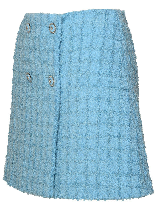 Versace Skirt In Light Blue Virgin Wool Blend - Women - Piano Luigi