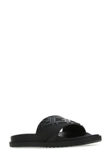 Fendi Black Rubber Slippers - Men