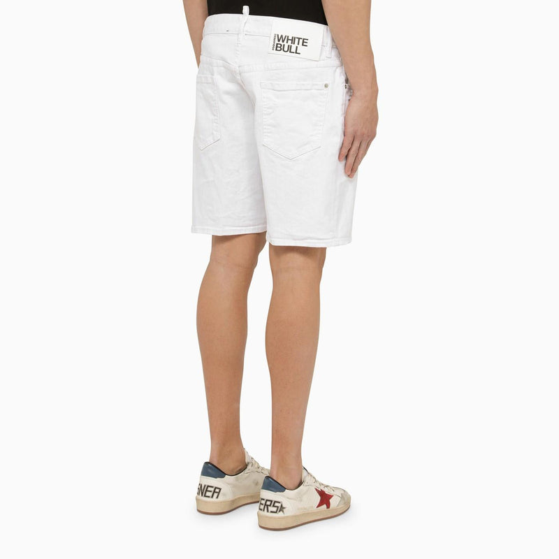 Dsquared2 White Cotton Bermuda Shorts - Men