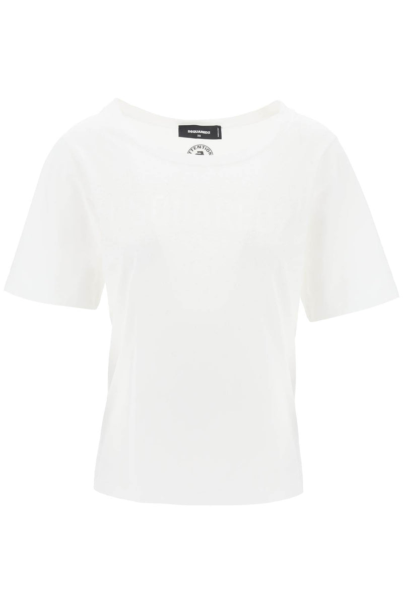 Dsquared2 T-shirt With Rhinestone Logo - Women