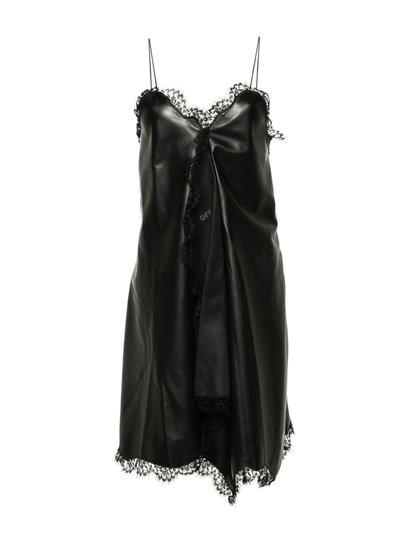 Off-White Lace Nappa Slip Dress - Women