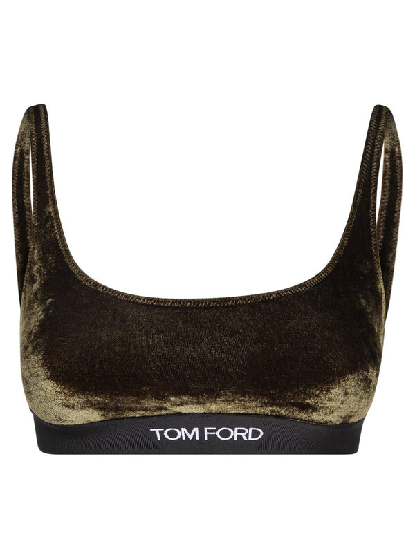 Tom Ford Logo-trim Velvet Bra - Women