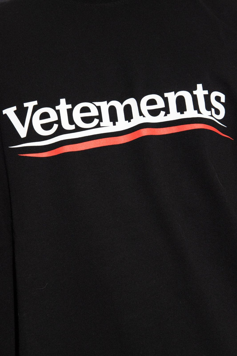 VETEMENTS Logo Printed Crewneck T-shirt - Men