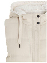 Brunello Cucinelli Sleeveless Down Jacket In Lightweight Nylon With Hood - Women