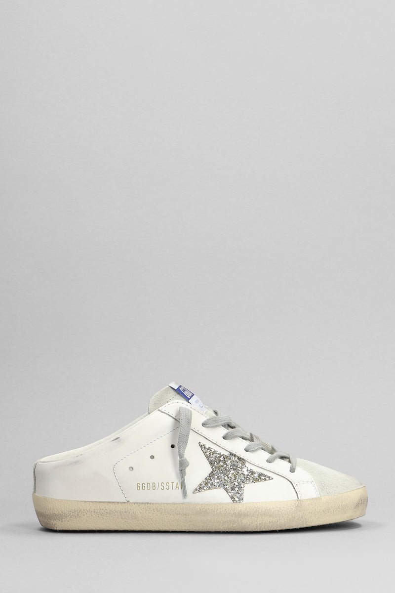 Golden Goose Superstar Sneakers In White Suede And Leather - Women