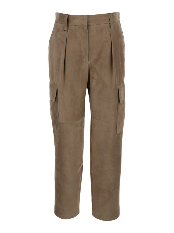 Brunello Cucinelli Leather Cargo Pants - Women