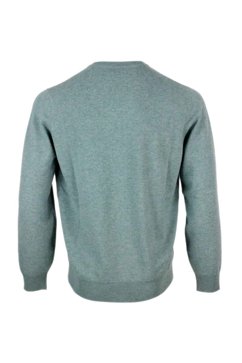 Brunello Cucinelli 100% Cashmere V-neck Sweater With Contrasting Profile - Men - Piano Luigi