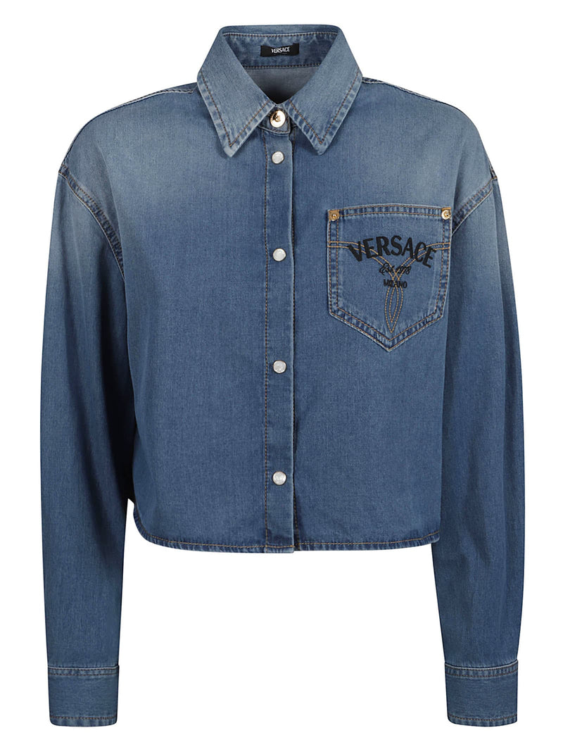 Versace Logo Denim Shirt - Women