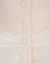 Moncler White Padded Cardigan In Wool - Women