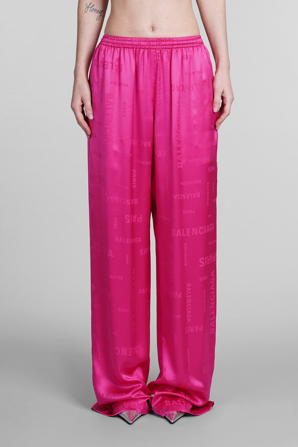 Balenciaga Pants In Fuxia Silk - Women