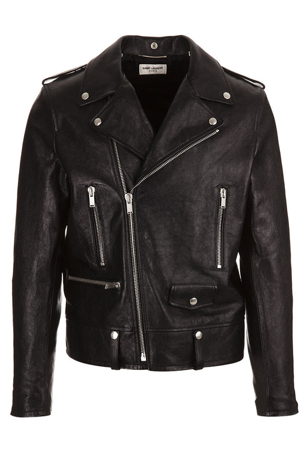 Saint Laurent Black Leather Motorcycle Jacket - Men