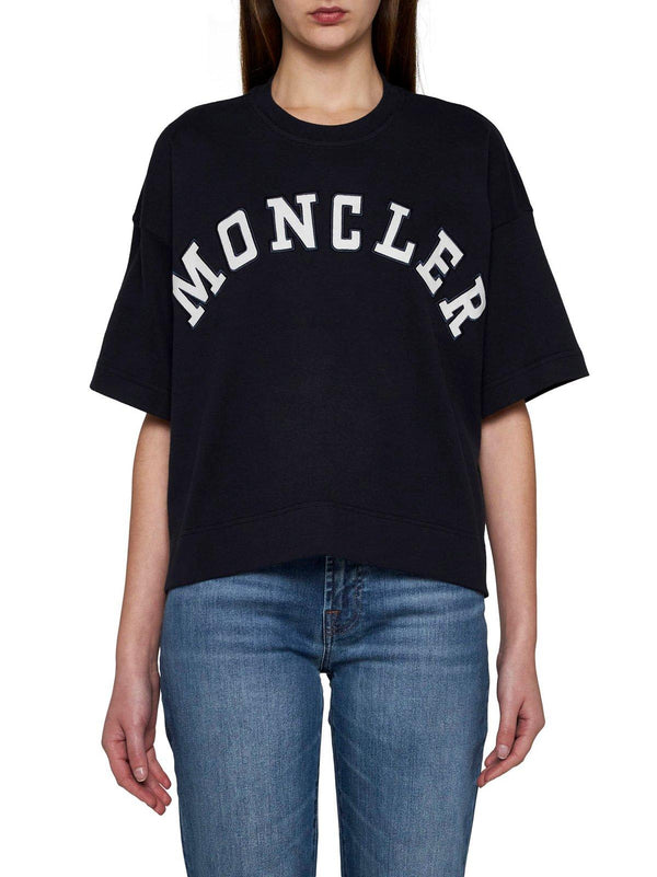 Moncler Logo Printed Cropped T-shirt - Women