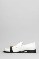 J.W. Anderson Animated Mocassin Loafers In White Leather - Women