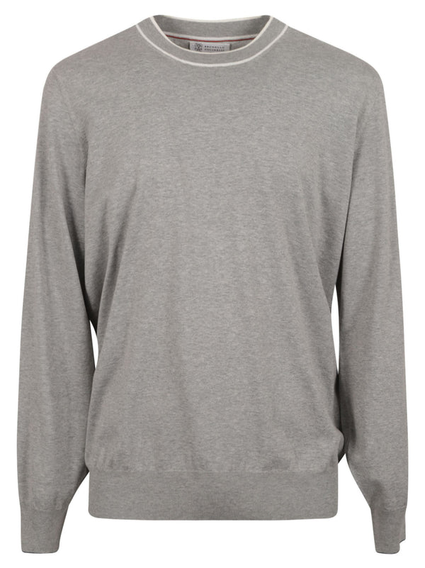 Brunello Cucinelli Rib Trim Plain Sweatshirt - Men