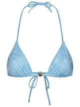 Versace barocco Light Blue Polyester Blend Bikini Top - Women