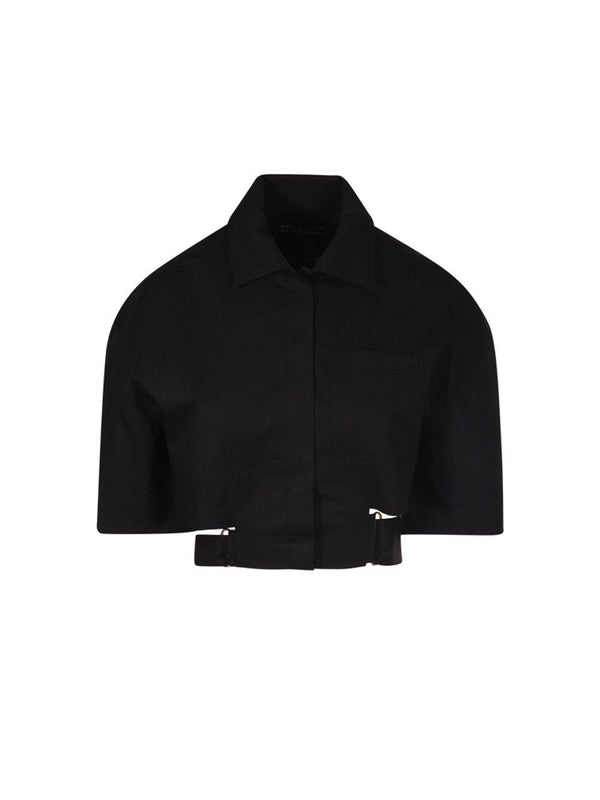 Jacquemus Cut Out Detailed Cropped Shirt - Women