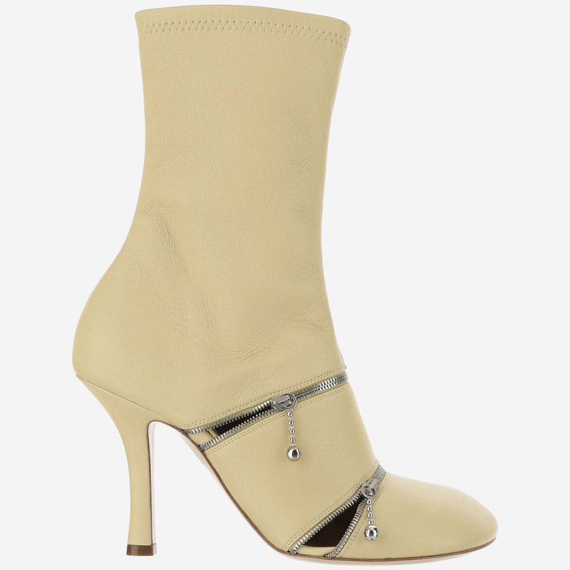 Burberry Peep Leather Boots - Women