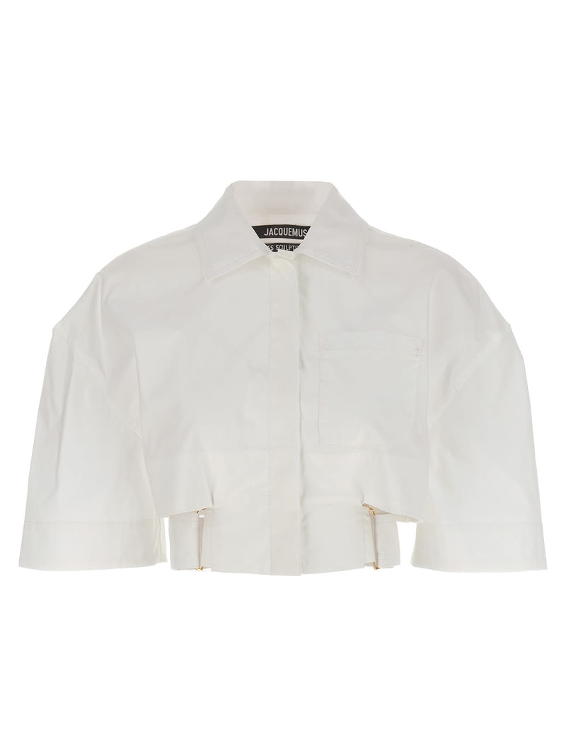 Jacquemus la Chemise Courte Bari Cropped Shirt - Women