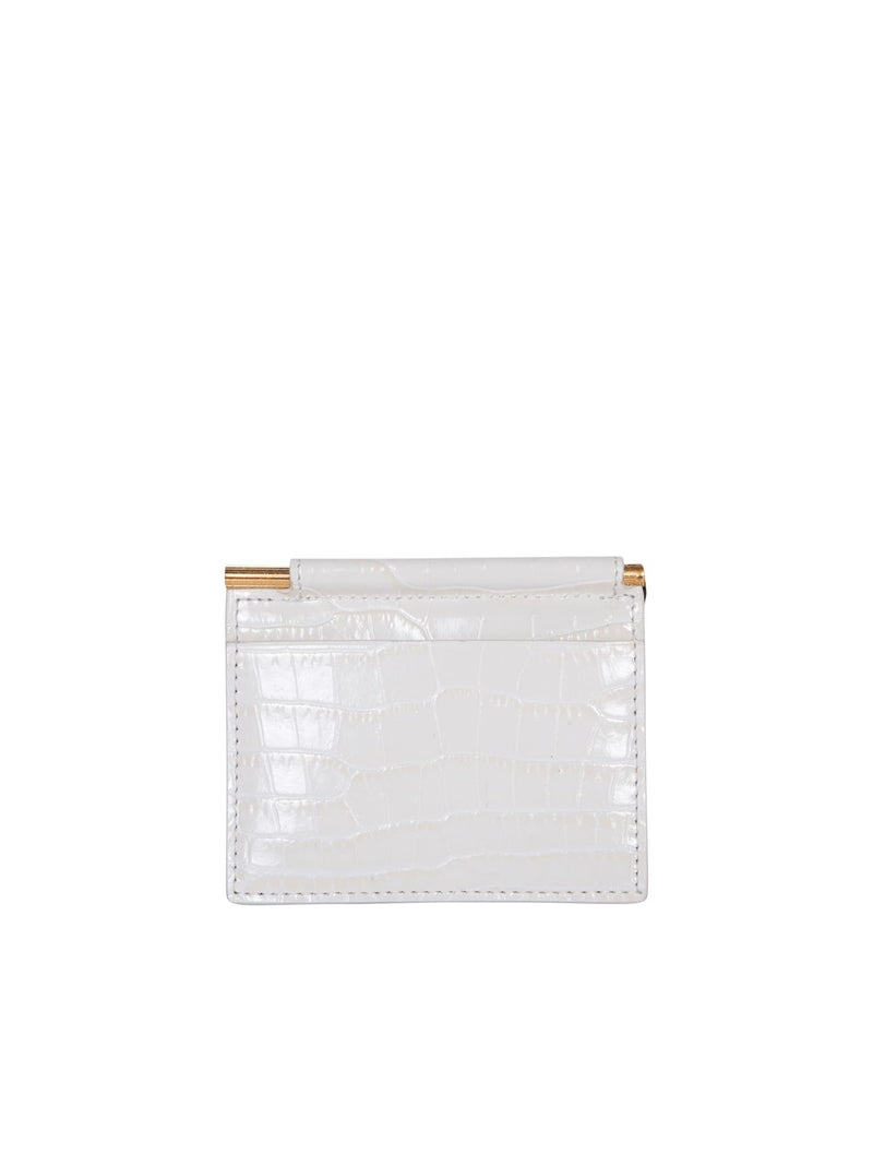 Tom Ford White Crocodile Clip Money Card Holder - Men - Piano Luigi