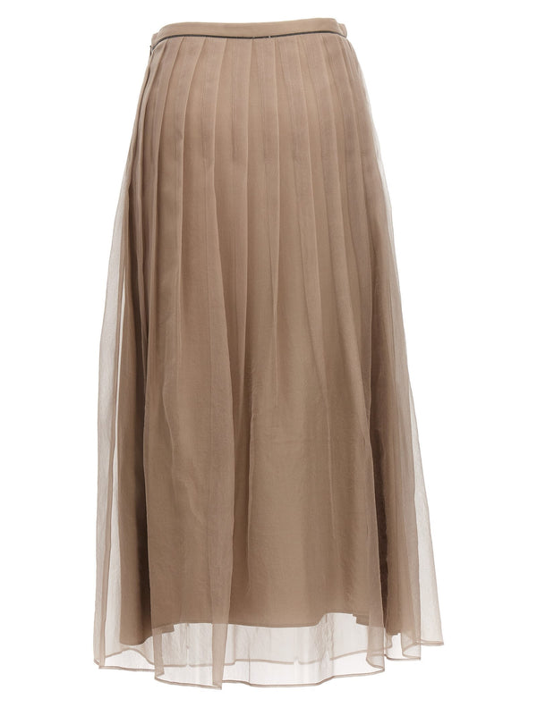 Brunello Cucinelli Monile Detail Silk Skirt - Women