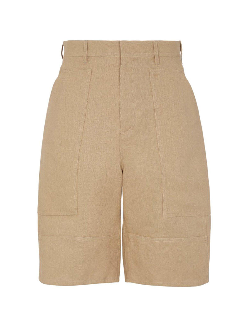 Fendi Logo Patch Wide-leg Shorts - Men