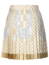 Versace Barocco Checkerboard-printed Pleated Mini Skirt - Women