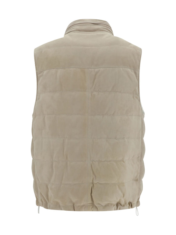 Brunello Cucinelli Leather Down Vest - Men