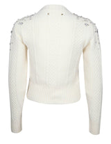 Golden Goose Cropped Wool Sweater With Crystals - Women - Piano Luigi