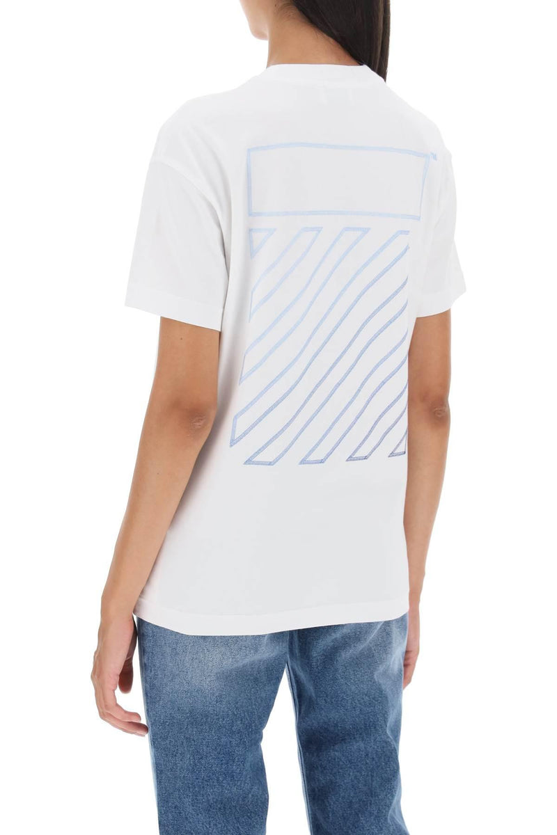 Off-White T-shirt With Back Embroidery - Women - Piano Luigi