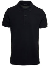 Tom Ford Black Short-sleeves Polo In Cotton Piquet Jersey Man - Men - Piano Luigi