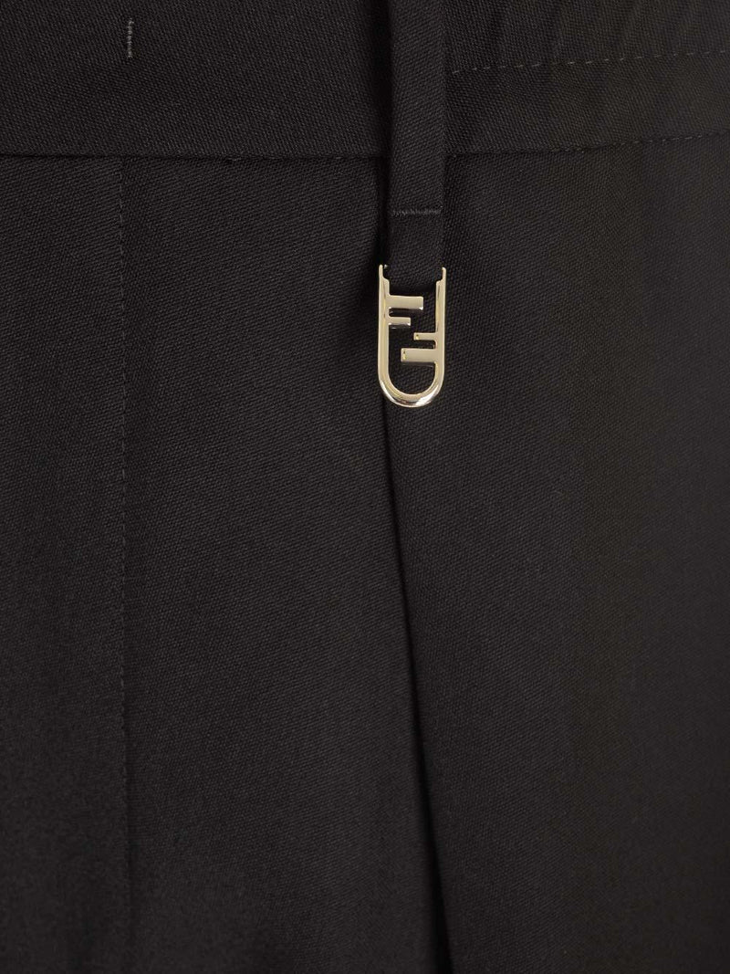 Fendi Black Wool Crepe Trousers - Men - Piano Luigi