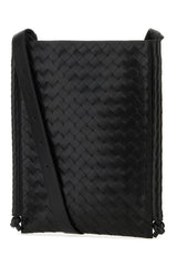 Bottega Veneta Black Leather Flat Loops Crossbody Bag - Men - Piano Luigi