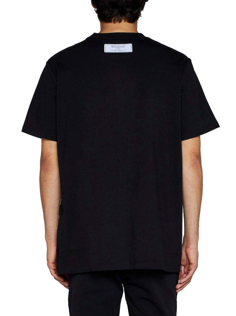 Balmain Black Cotton T-shirt - Men - Piano Luigi