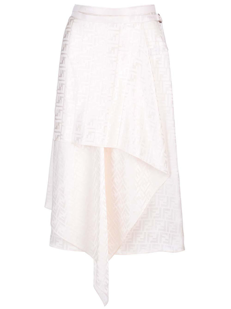 Fendi White ff Silk Skirt - Women - Piano Luigi