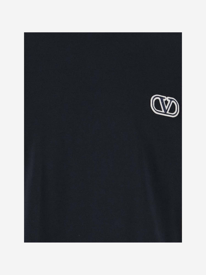 Valentino Cotton T-shirt With Signature Vlogo Patch - Men - Piano Luigi