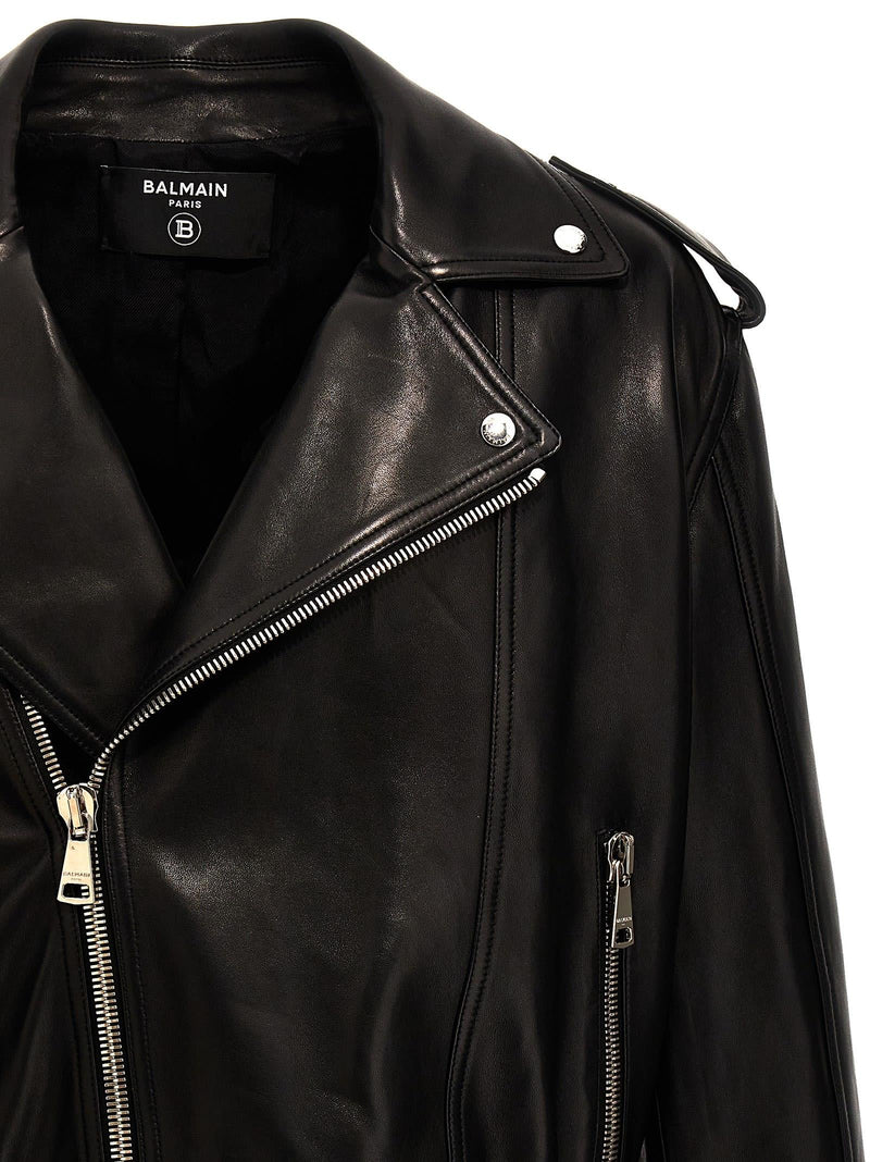 Balmain Leather Biker Jacket - Men - Piano Luigi